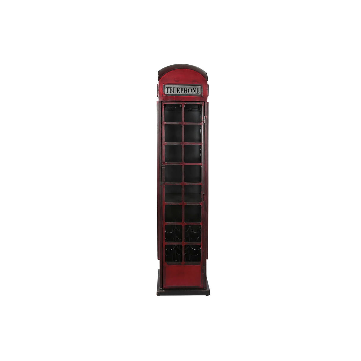 Bottle rack DKD Home Decor Telephone Black Red Dark grey Metal 40 x 38 x 175 cm