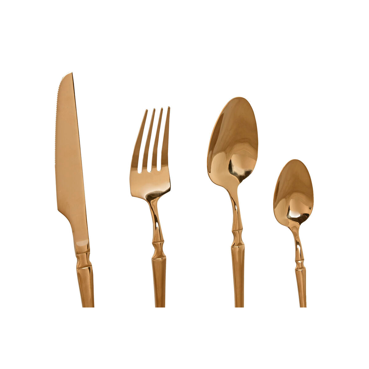 Set de Tacâmuri Home ESPRIT Auriu* Oțel inoxidabil 3 x 1,5 x 15 cm 16 Piese