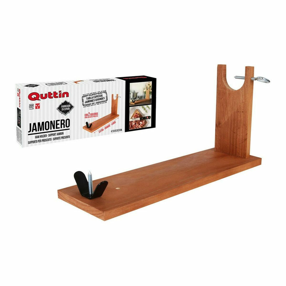 Wooden Ham Stand Quttin Quttin Wood (4 Units) (49,5 x 15,5 x 25,3 cm)