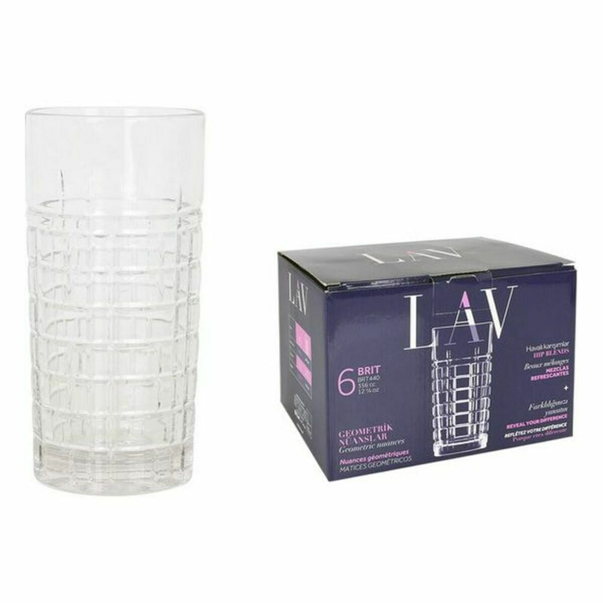 Set of glasses LAV Brit 6 Pieces (4 Units) (356 ml)