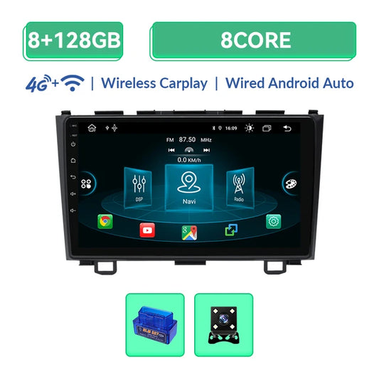 Wireless Speakers, , V2C, 8GB 128GB, Carplay, Android 12, Honda CR-V 3 RE CRV 2007-2011, GPS autoradio, 4G Wifi, IPS