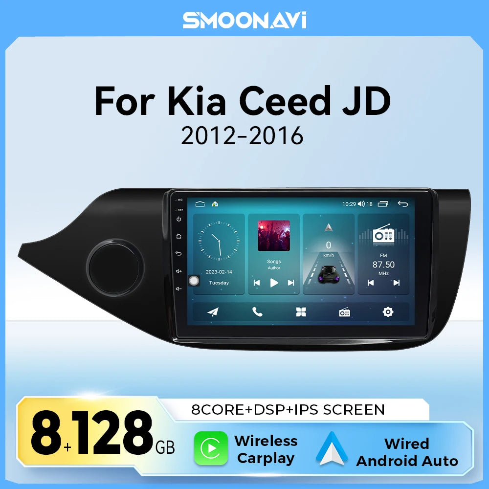 Wireless Speakers, , KIA CEED JD Car Radio, 8GB RAM 128GB ROM, Carplay, Android 12, AI Voice, GPS Navigation, Wifi, IPS DSP, DAB+, S1, Black, 8 Core.