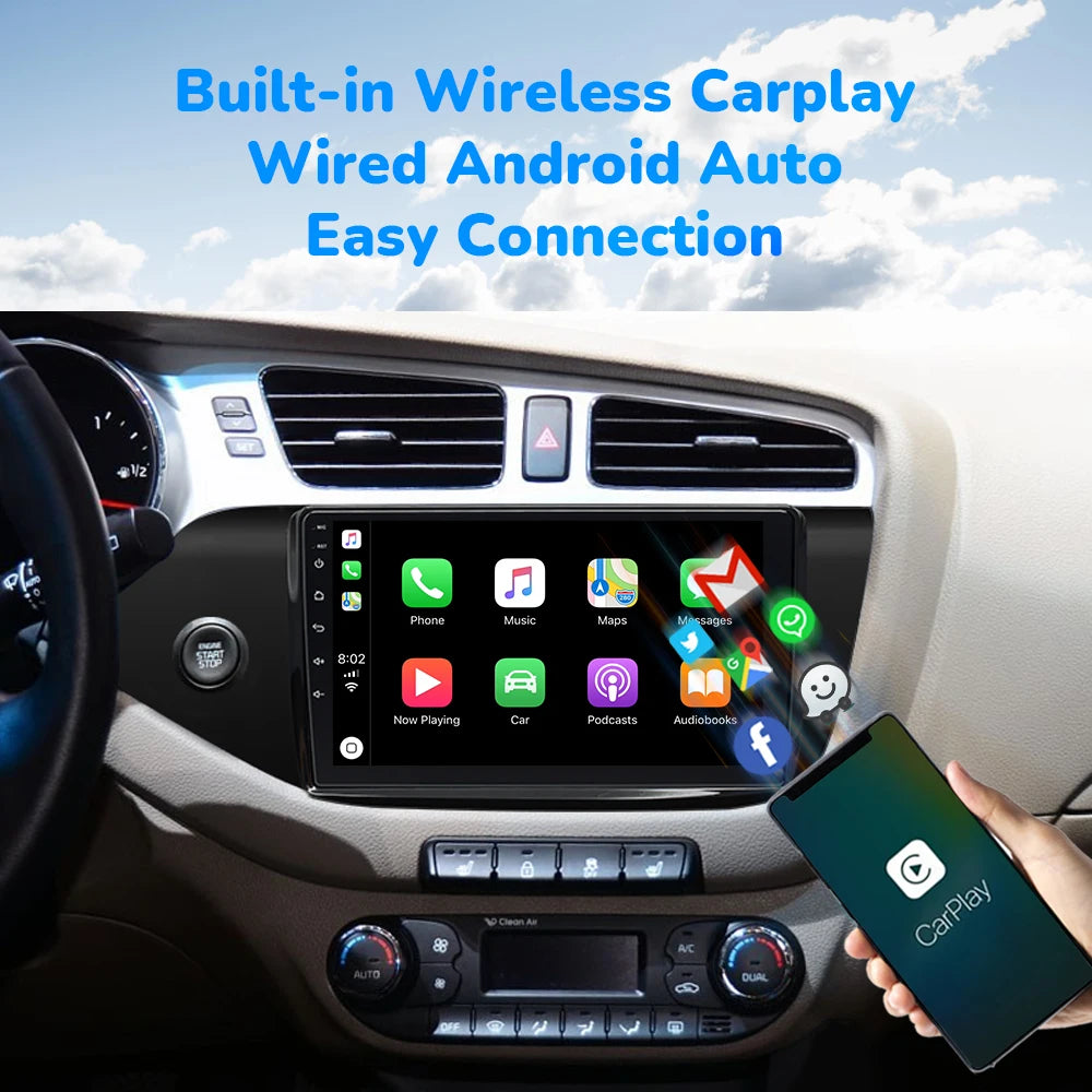 Wireless Speakers, , KIA CEED JD Car Radio, 8GB RAM 128GB ROM, Carplay, Android 12, AI Voice, GPS Navigation, Wifi, IPS DSP, DAB+, S1, Black, 8 Core.