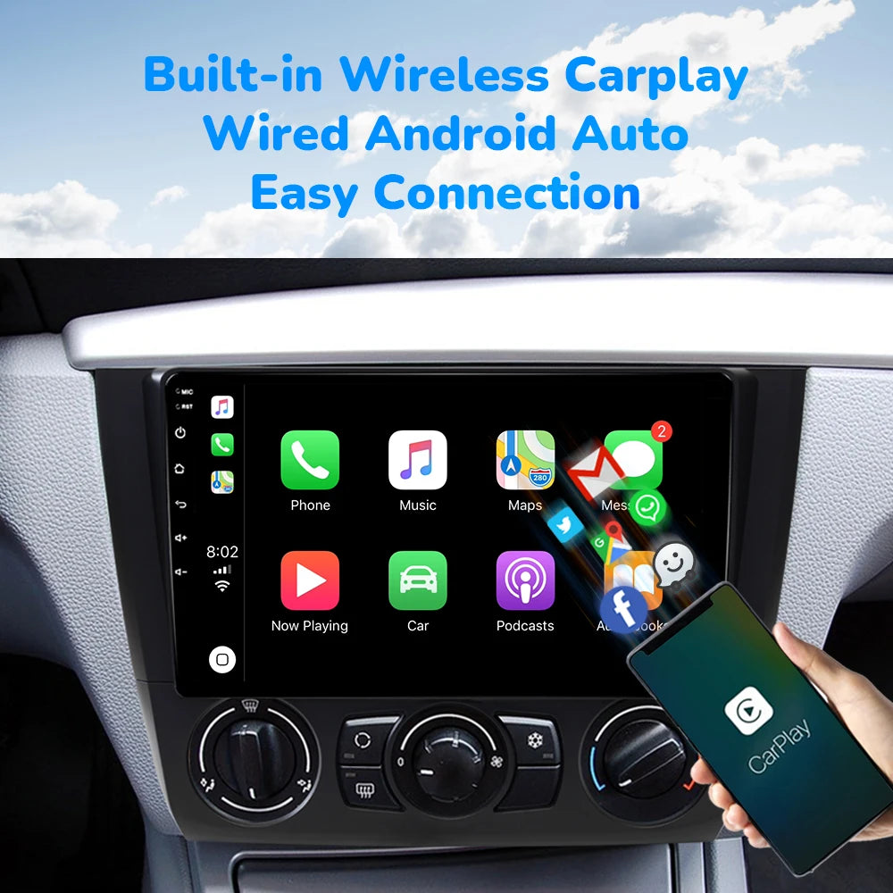 Wireless Speakers, , 8GB 128GB, Car Radio Multimedia, BMW 1-Series E88 E82 E81 E87 2004-2011, Navigation Stereo GPS, Wifi, OBD CamB, Black, Size: S1C(2G 32G)