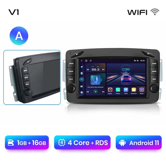 Mobile Phone APP, V1 (1GB 16GB), Android 12, Carplay Multimedia RDS GPS, No 2din, 7inch