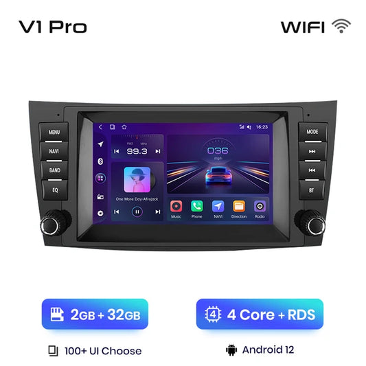 , V1 Pro (2GB 32GB), Mercedes Benz E-Class W211 W219, Carplay GPS Multimedia, RDS, No 2din autoradio, Black