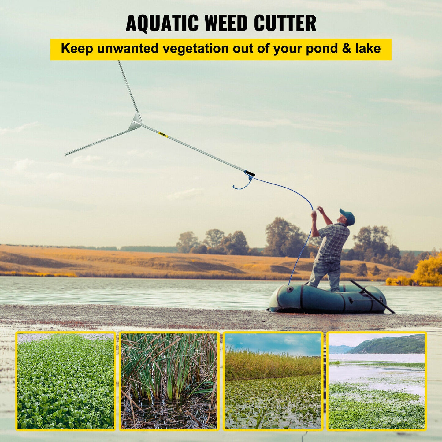 Stainless Steel Weed Cutter Blade, Adjustable Cutting Path - 35cm