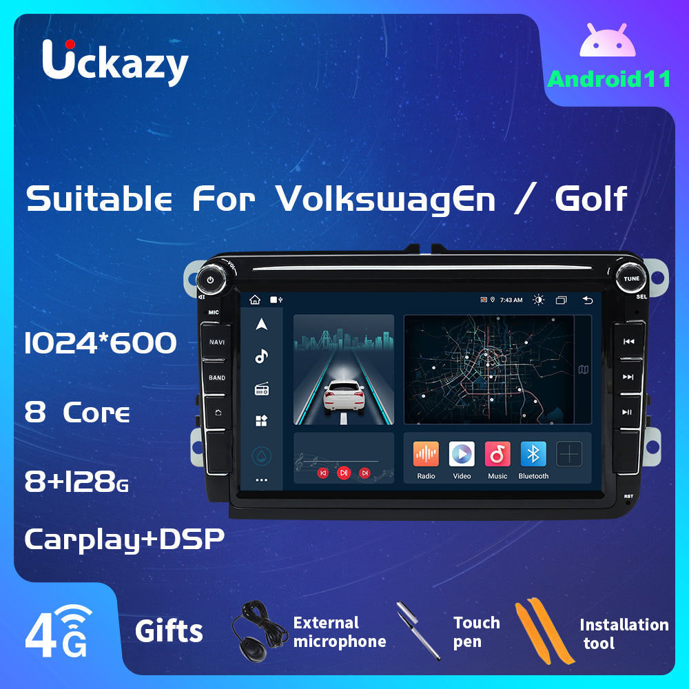 Car Multimedia Player, Uckazy, Android 11, 2GB, 32GB, Black