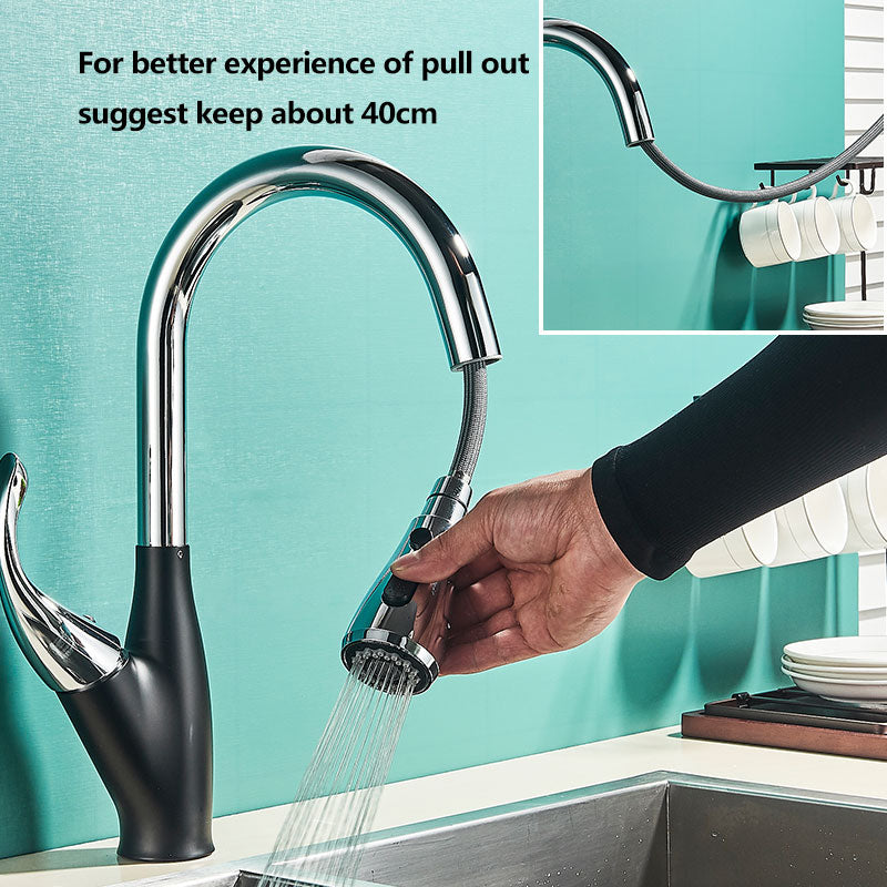 Faucet, Hownifety, Pull Out, 2 Way Stream Sprayer, Black