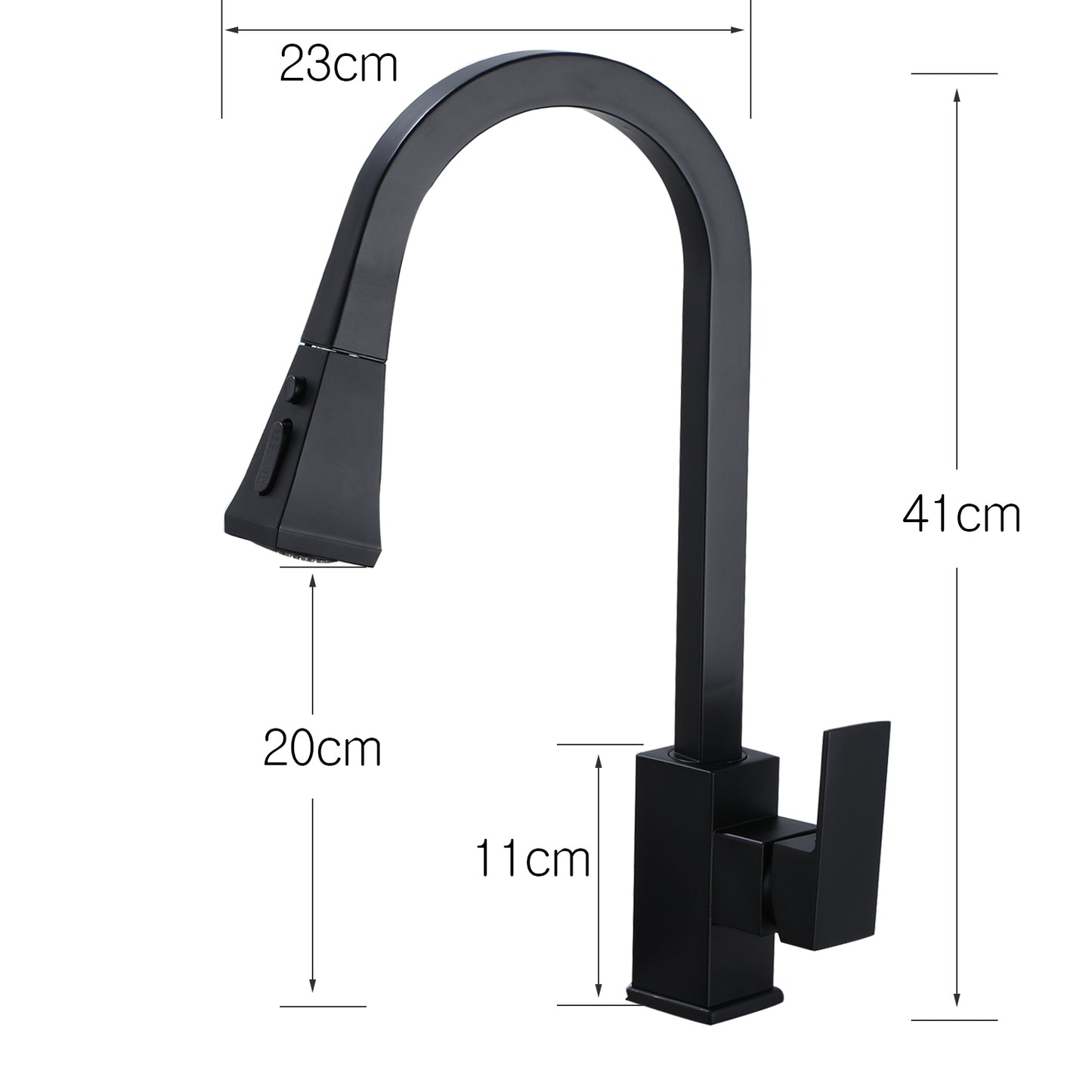 Faucet, OXG, Gourmet, Two Outlet Modes, Black, Standing, Standard Size.