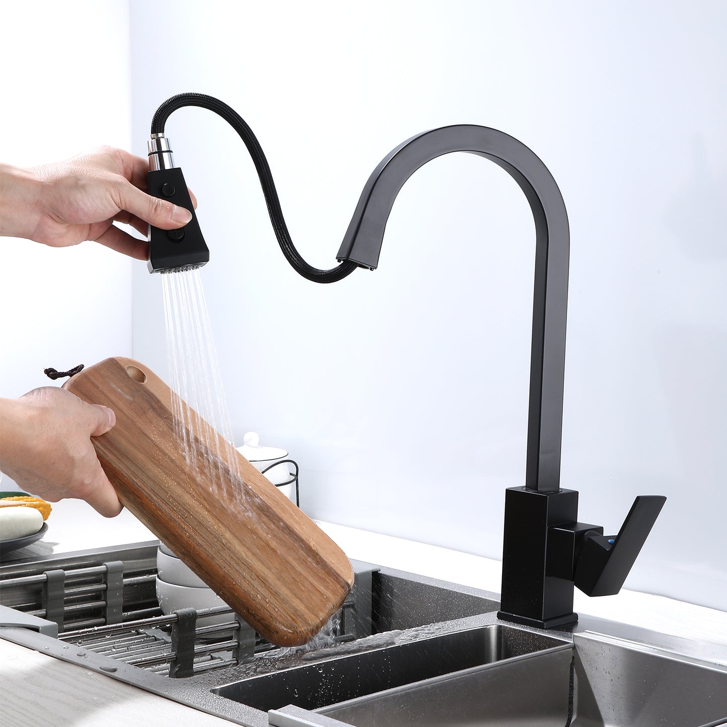 Faucet, OXG, Gourmet, Two Outlet Modes, Black, Standing, Standard Size.