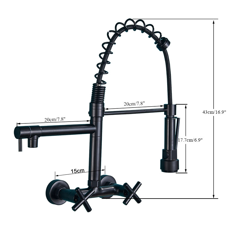 Robinet, Saflihcar, pulverizator lateral pivotant, baterie, negru cu cataramă