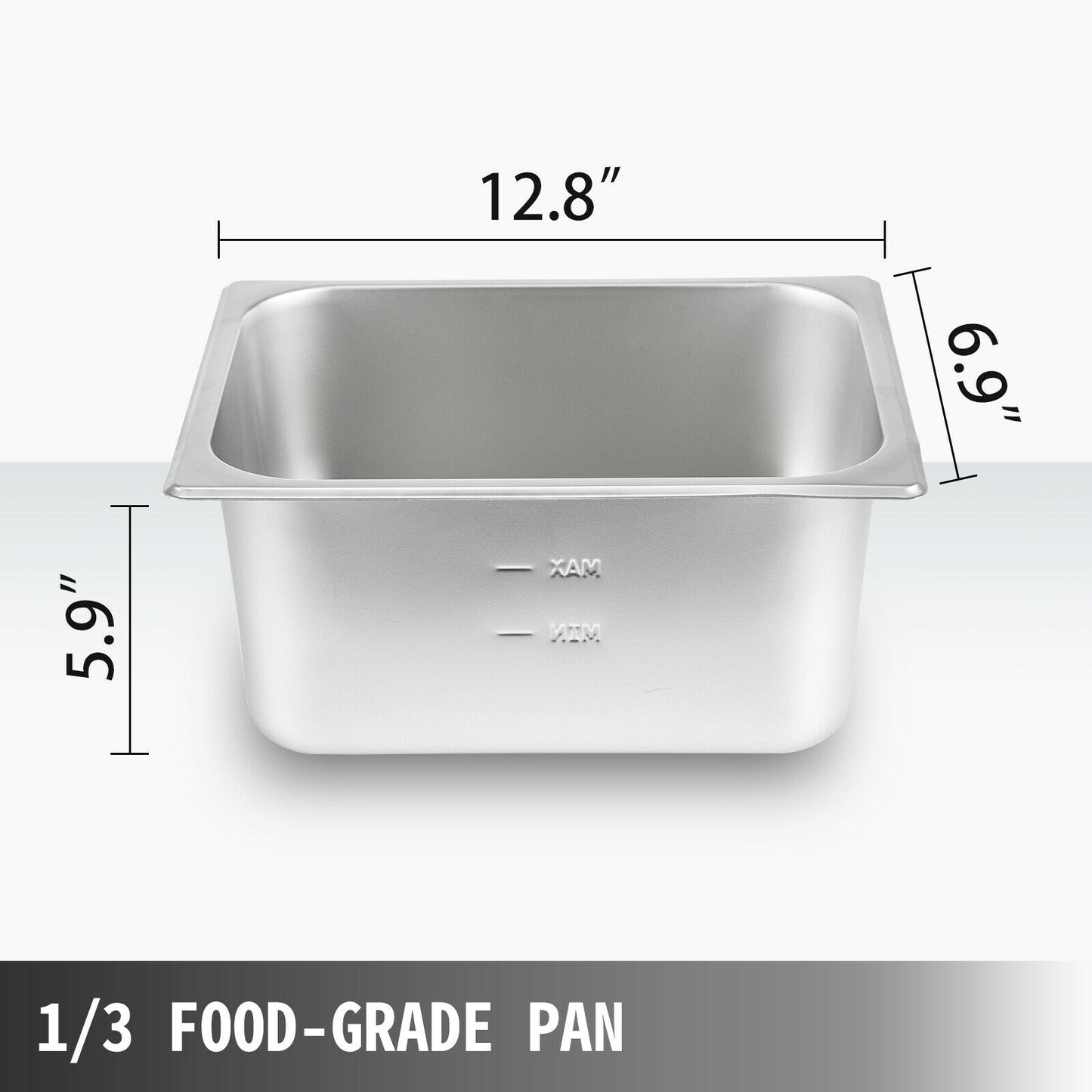 Stainless Steel Buffet Warmer with Glass Shield and 3-12 Pans