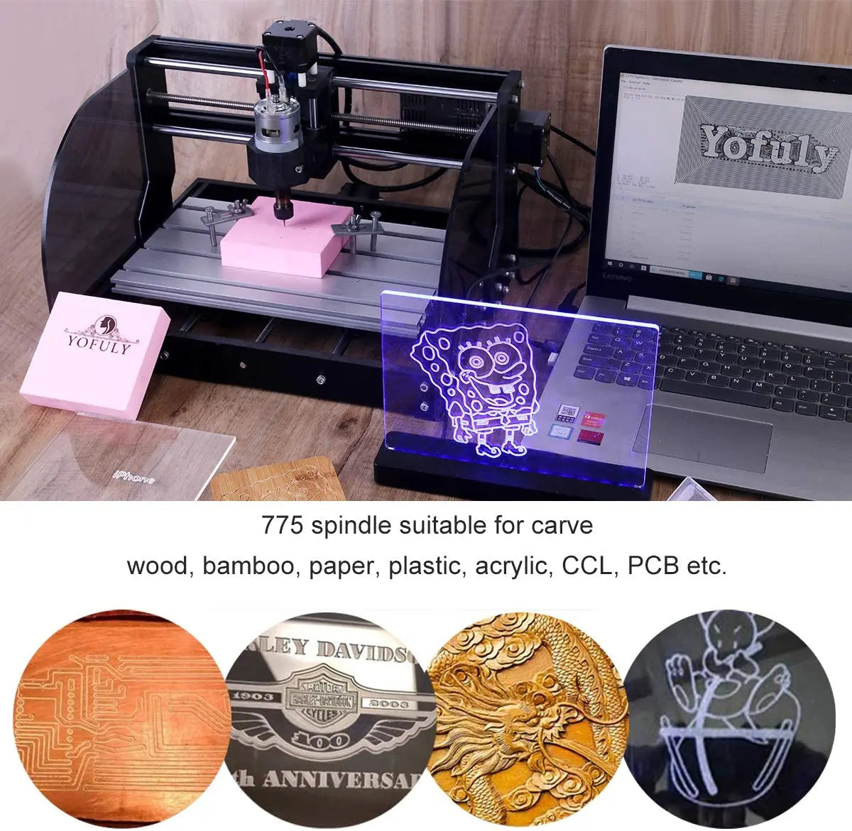 Engraving Machine Yofuly CNC 3018 Pro Max 3-Axis GRBL Milling Laser Wood Router PCB PVC 5500mw Laser 3018P-M Offline