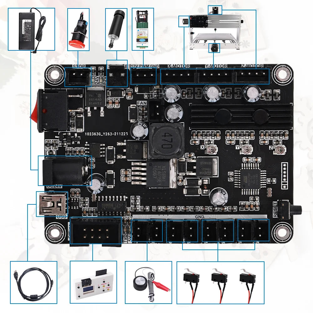 Engraving Machine Yofuly CNC 3018 Pro Max 3-Axis GRBL Milling Laser Wood Router PCB PVC 5500mw Laser 3018P-M Offline