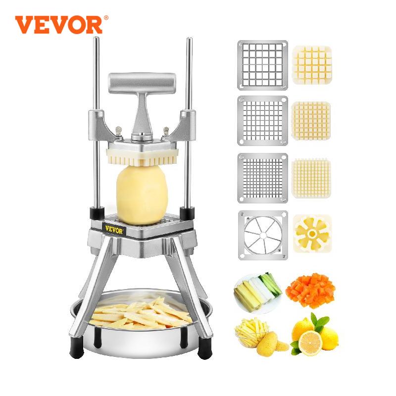 Stainless Fruit Vegetable Dicer Chopper 4 Blades Manual Slicer  - Home Garden