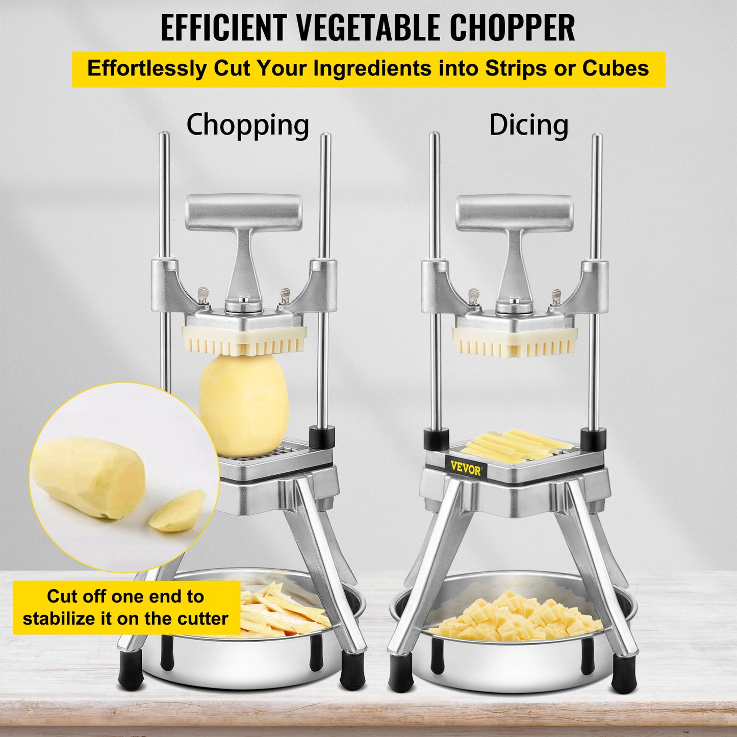 Stainless Fruit Vegetable Dicer Chopper 4 Blades Manual Slicer  - Home Garden