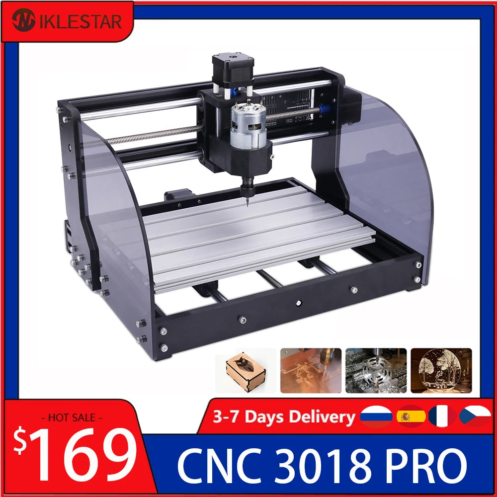 Engraving Machine,  3018 Pro Max, 3 Axis CNC Router Kit, Grbl Control, Wood Carving, Milling Cutting, 2500mW Laser, Controller, Color: N/A, Size: N/A.