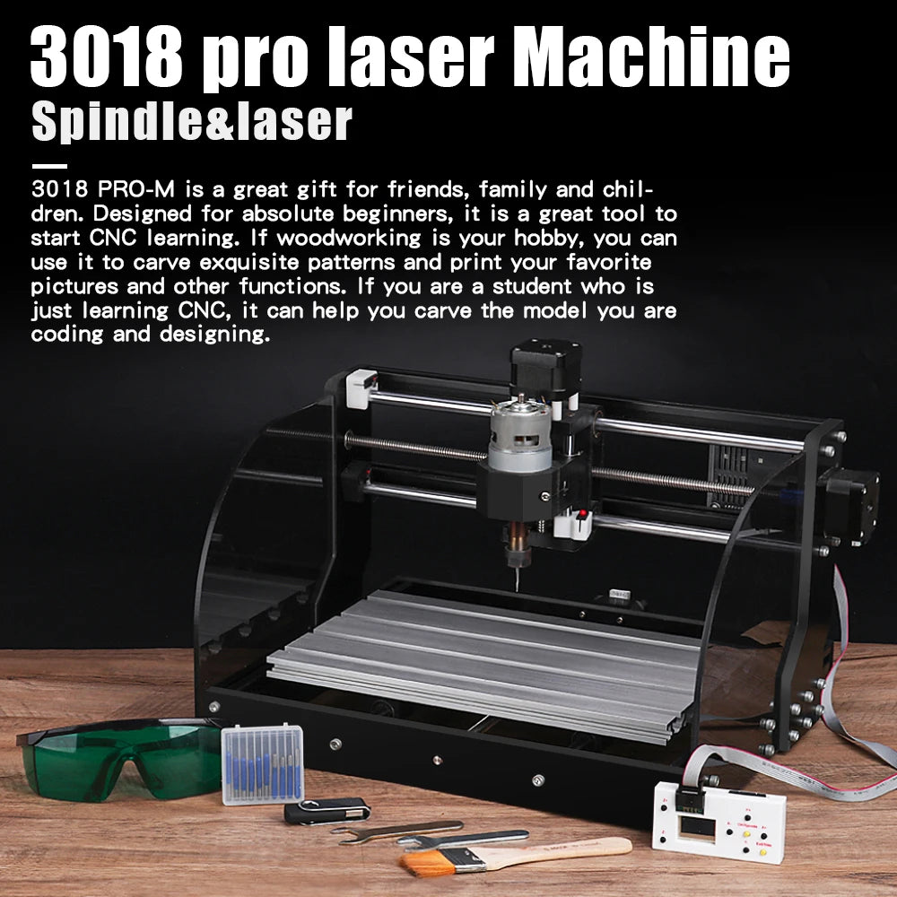 Engraving Machine,  3018 Pro Max, 3 Axis CNC Router Kit, Grbl Control, Wood Carving, Milling Cutting, 2500mW Laser, Controller, Color: N/A, Size: N/A.