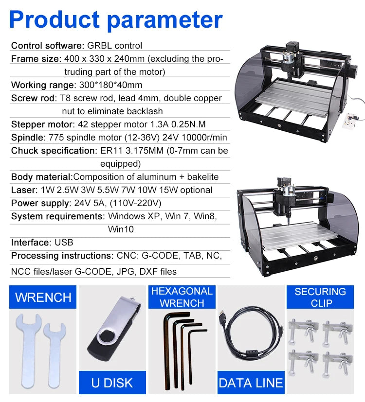 Engraving Machine,  3018 Pro Max, 3 Axis CNC Router Kit, Grbl Control, Wood Carving, Milling Cutting, 2500mW Laser, Controller, Color: N/A, Size: N/A.