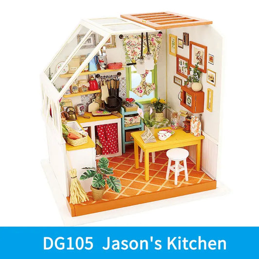, DG105, Wooden Miniature Dollhouse, 1:24 scale, Janson's Kitchen, Handmade, Toys, Children, Adult