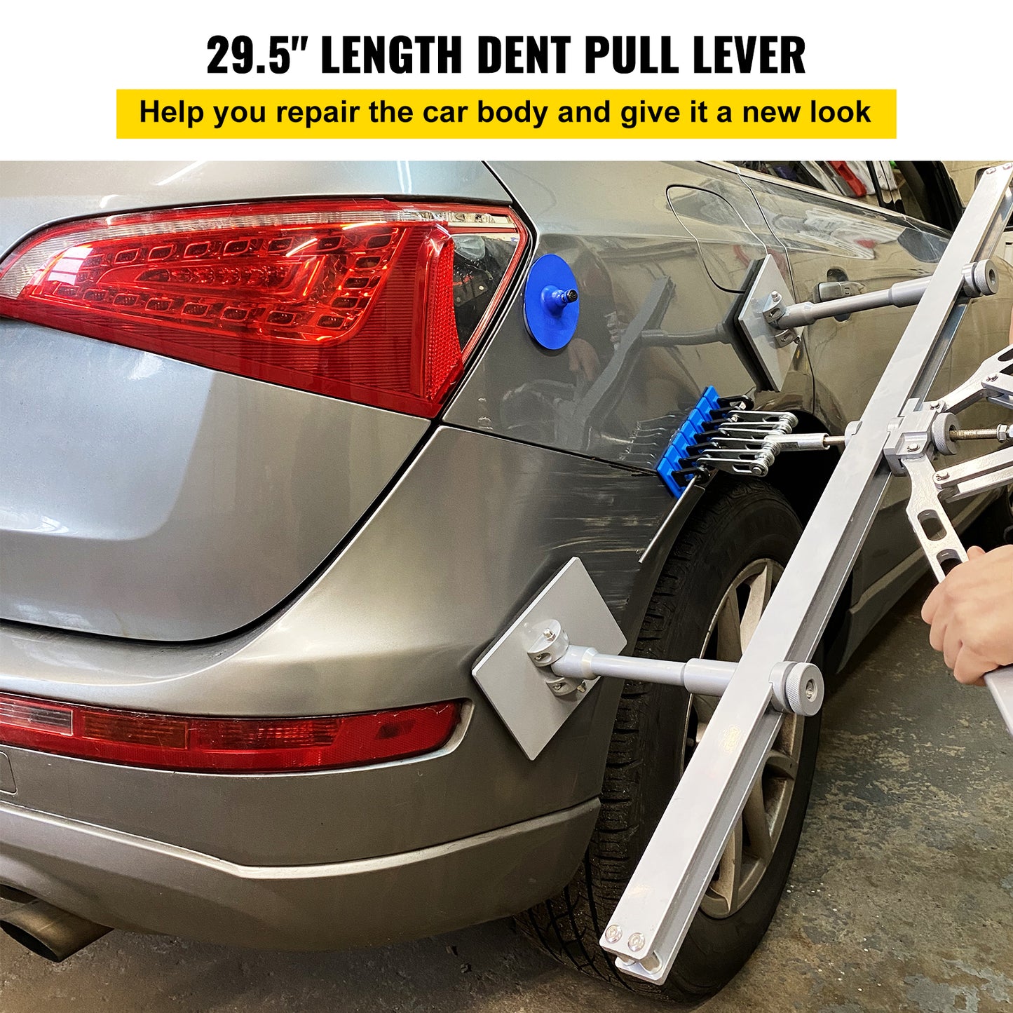 Bodywork repair extractor kit with hammer, Vevor,  SS-GZ-SCBHS11875, 75cm/85cm, Silver