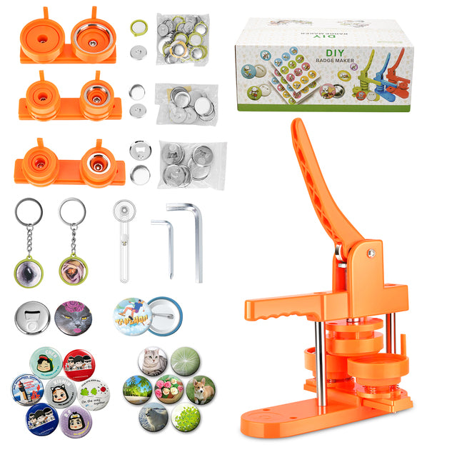 Button Maker Machine, Vevor,  25mm, 32mm, 58mm, Circle Cutter, Orange