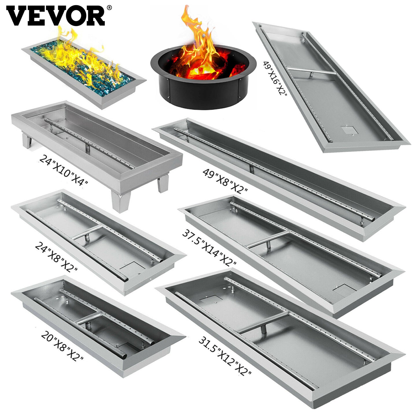 Poêle à feu au propane à brûleur en H pour barbecue carré et durable