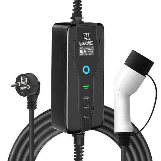 Charging Cable, Electric vehicle charger, Type 2, 16A, 3.5kW, Black