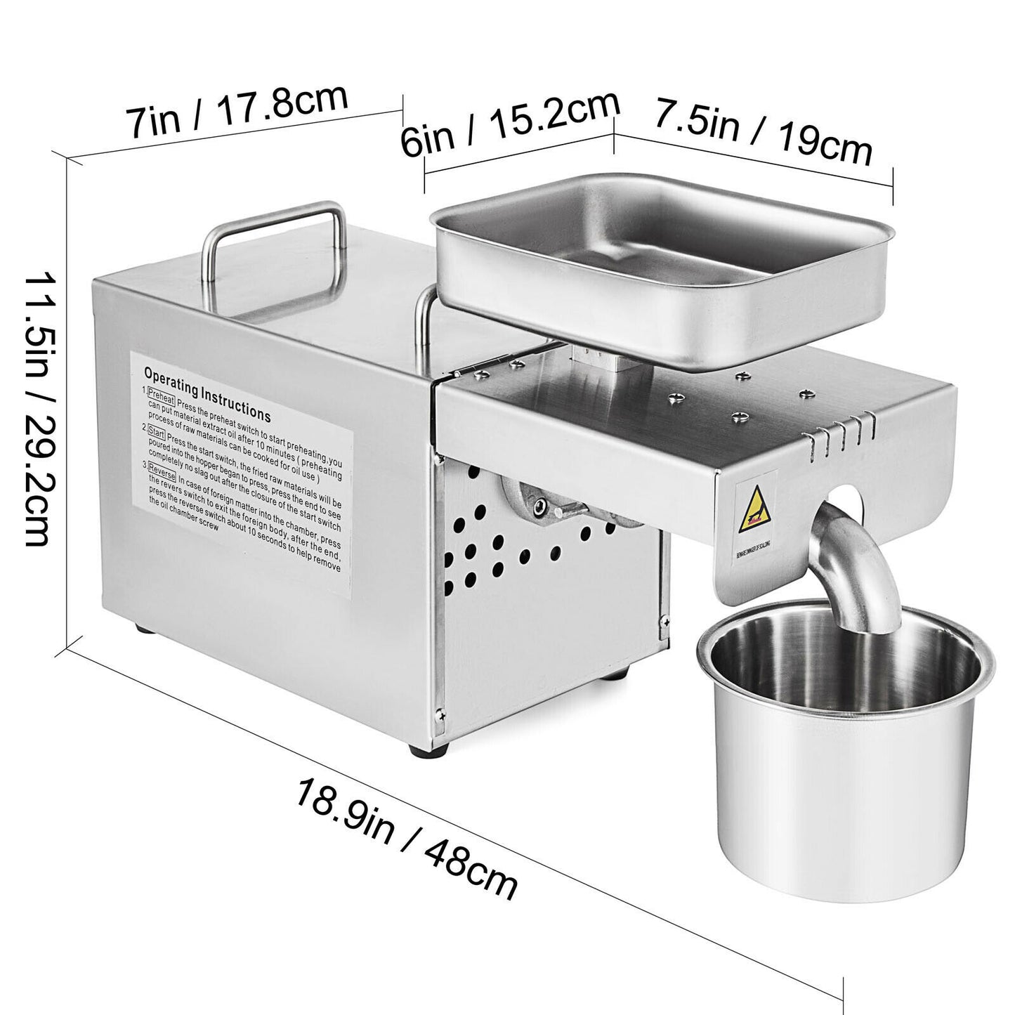 Electric Oil Press Machine for Home & Commercial Use, Extracts Sesame, Canola, Sunflower Seeds, Peanuts, and Walnuts, Automatic, High Quality, Affordable.