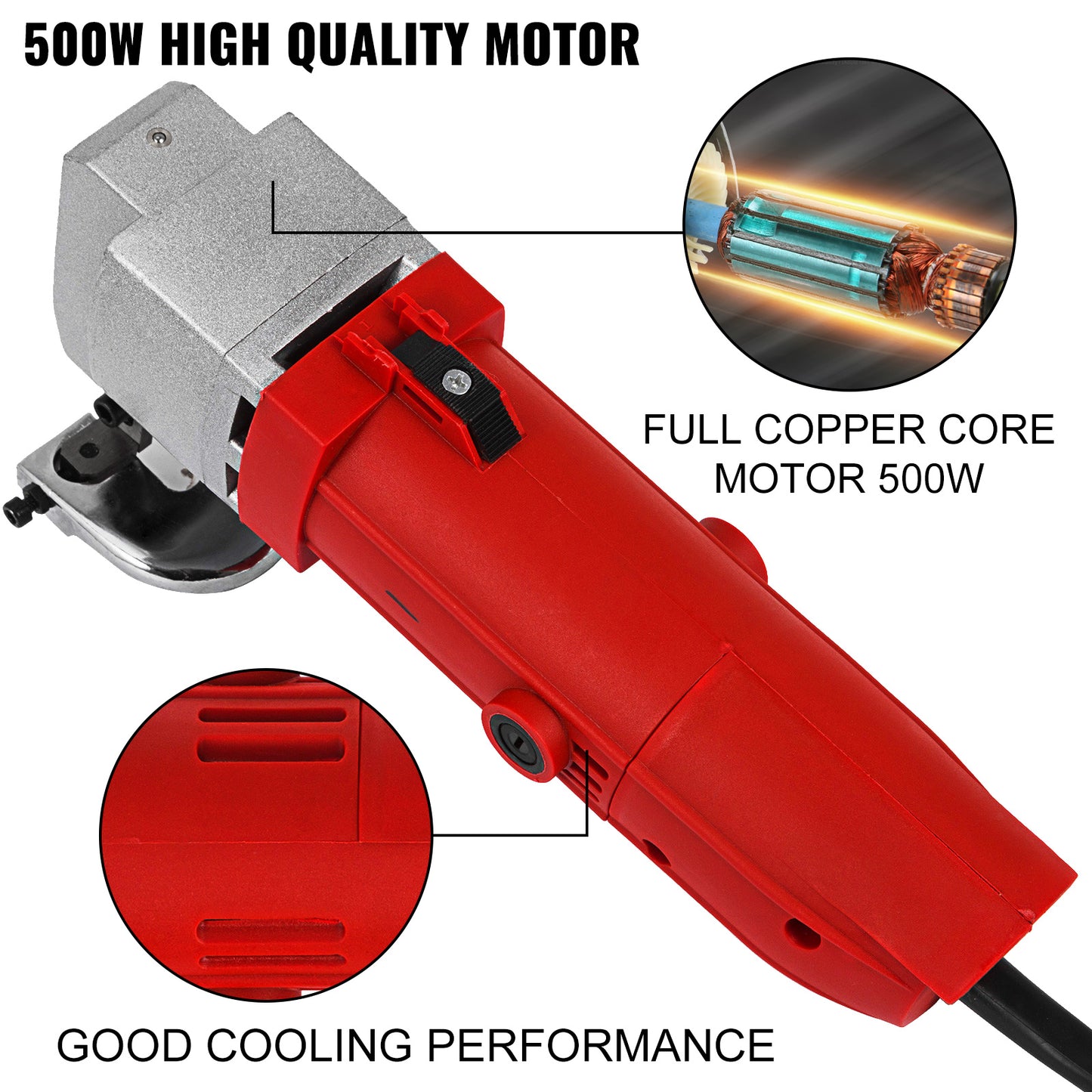 Electric Sheet Metal Shear Tool Parts - 3.2mm Cutter Capacity 600W