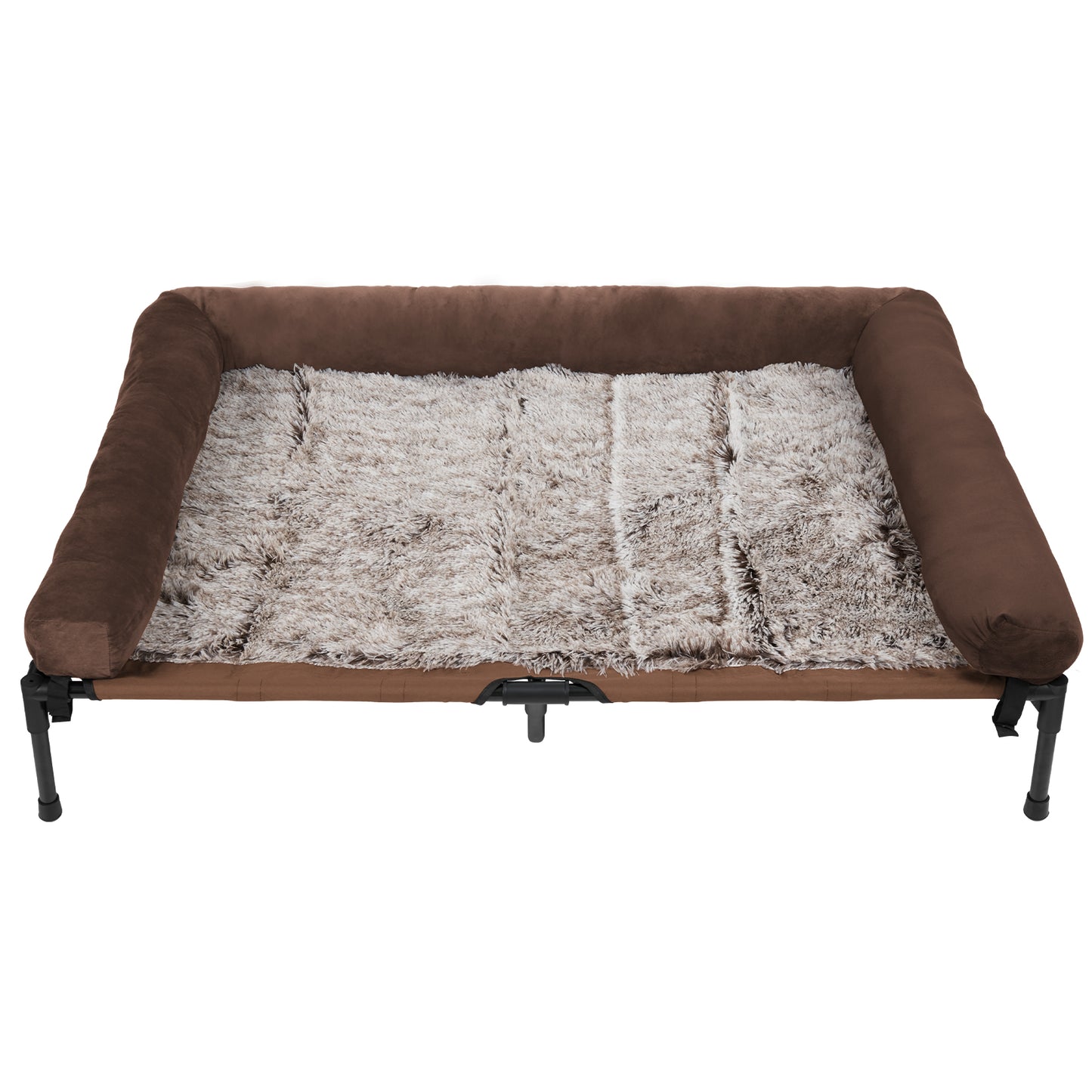 Elevated Dog Bed with Bolster - Large Size, Weatherproof, Cooling Material.