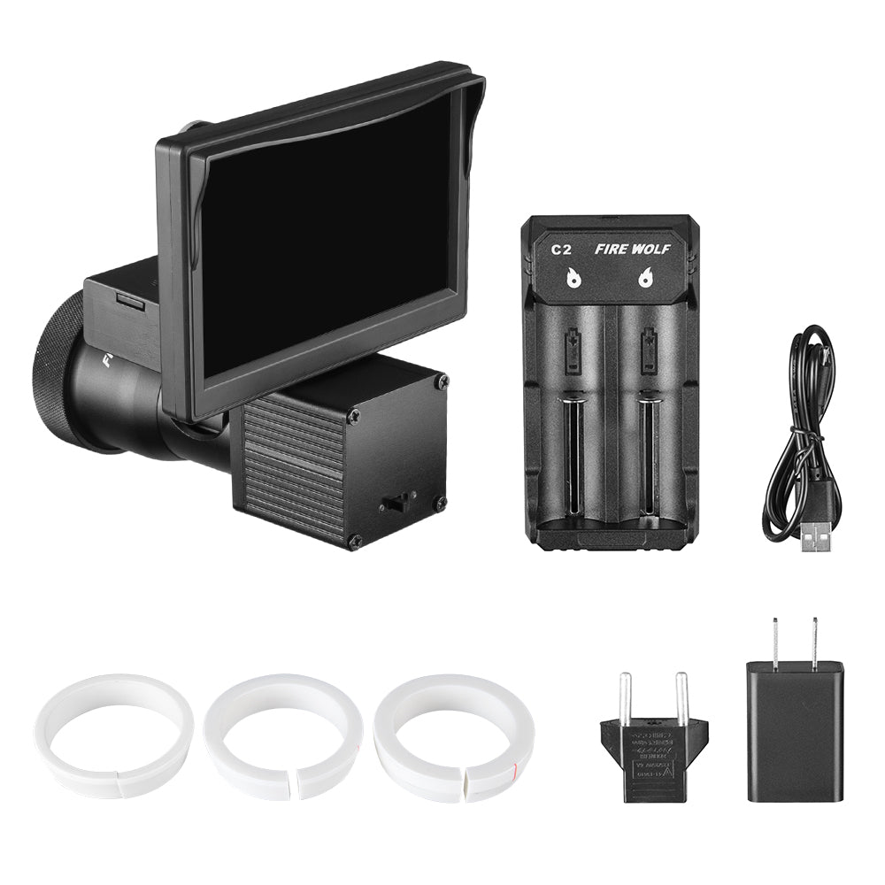 Night Vision Camera, 4.3 Inch Display, Siamese Scope, Infrared, Illuminator, Black