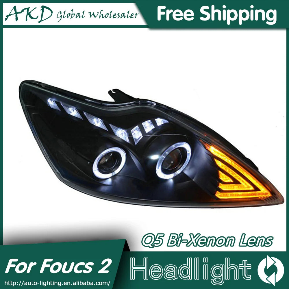 Car LED Lights, Ford Focus 2, LED Bi Xenon Bulb, White, Standard Size.