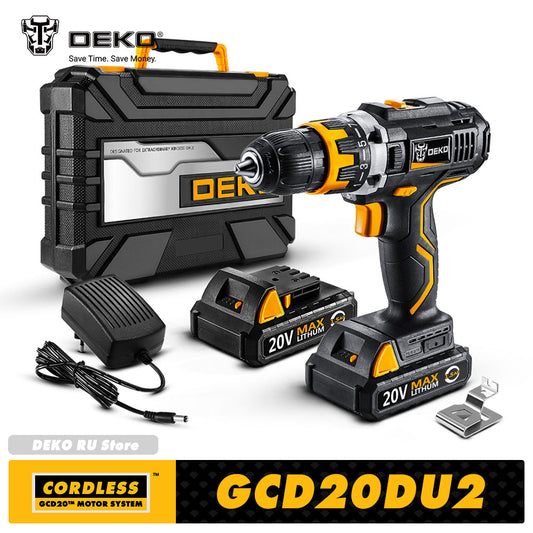 Power Tools, DEKO, GCD20DU2, 20V, MINI WIRELESS SCREWDRIVER ELECTRIC CORDLESS DRILL, DC LITHIUM-ION BATTERY, 2-SPEED PERFORATOR, Ukraine ADV-SET