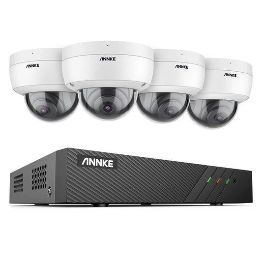 , 8CH 4PCS NVR Kit, H500 5MP HD Security System, Built-Microphone IP67 Camera, Outdoor Indoor, Night Vision, Black, Standard