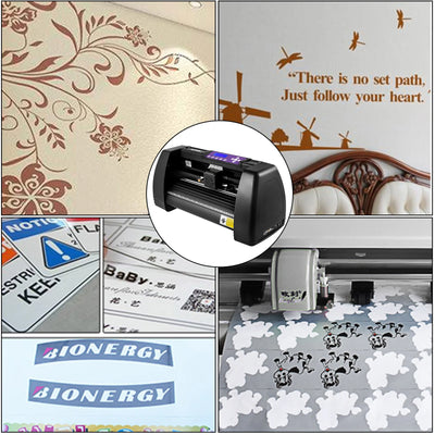 Vinyl Cutter Plotter, 375mm Cutting Width, LCD Display, Black