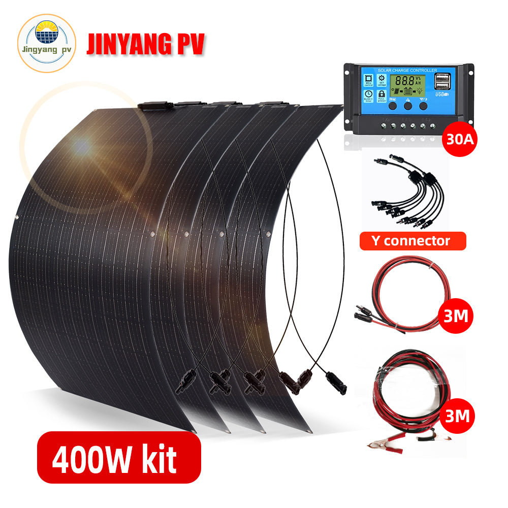 Solar Panel, Jingyangpv, 100W, 12V, Monocrystalline Silicon, Black