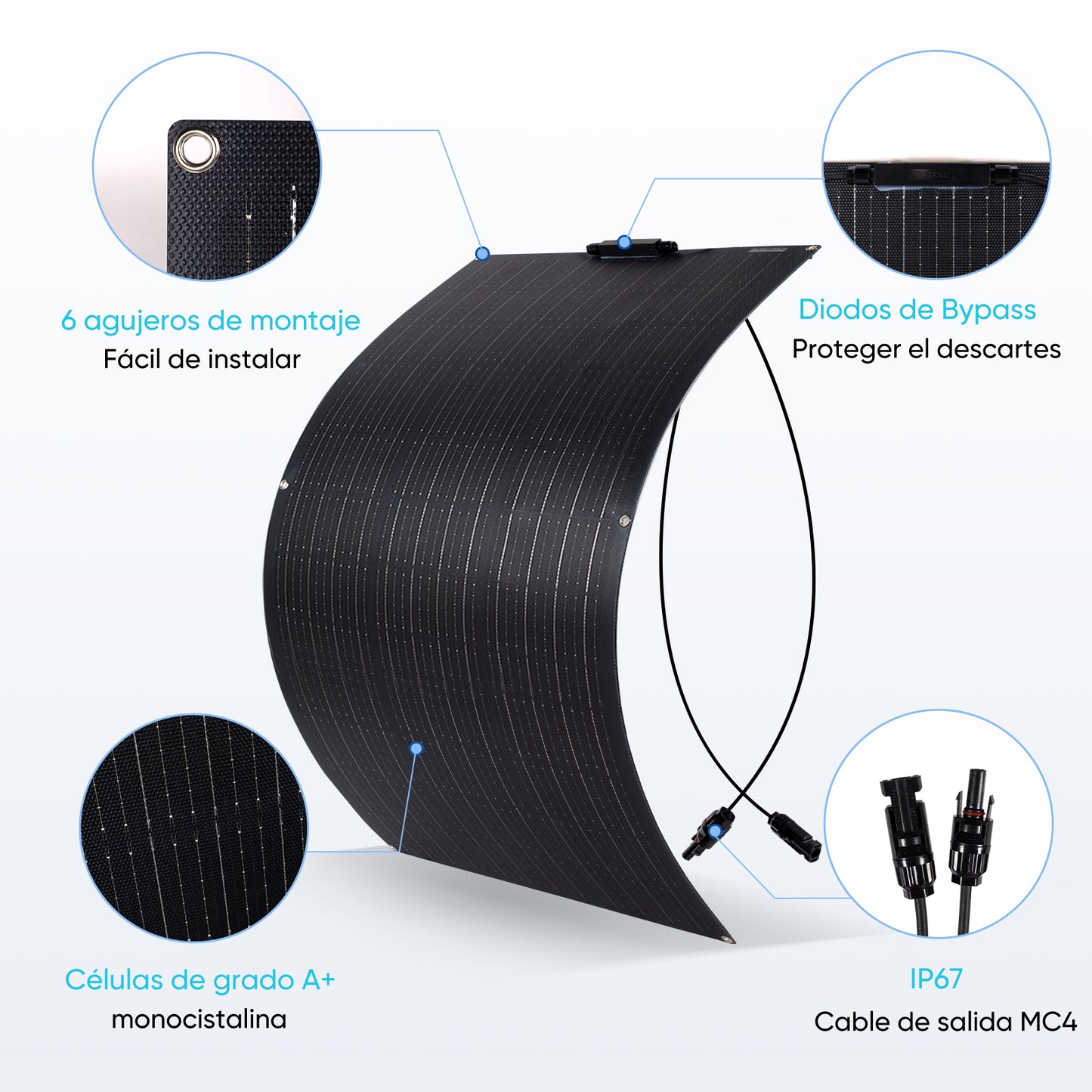 Panou solar, Jingyangpv, 220 W, 12 V, siliciu monocristalin, negru