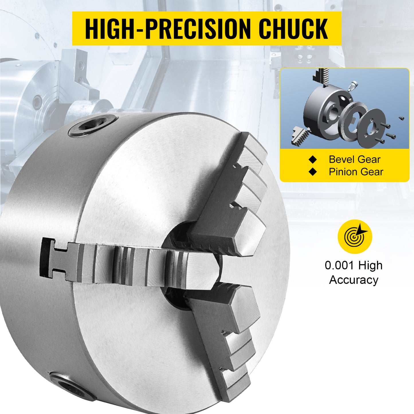 Lathe Chuck K12 4 Jaws K72 Independent Reversible for Drill Mill (3 Jaws K11)