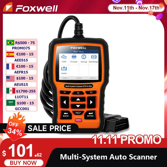 Diagnostic tools, , NT510 Elite, All System Scan, 30+ Reset, Active Test, ECU Coding, OBD2 Car Diagnostic Tool, PK NT710, One Free Software, Color, Size.