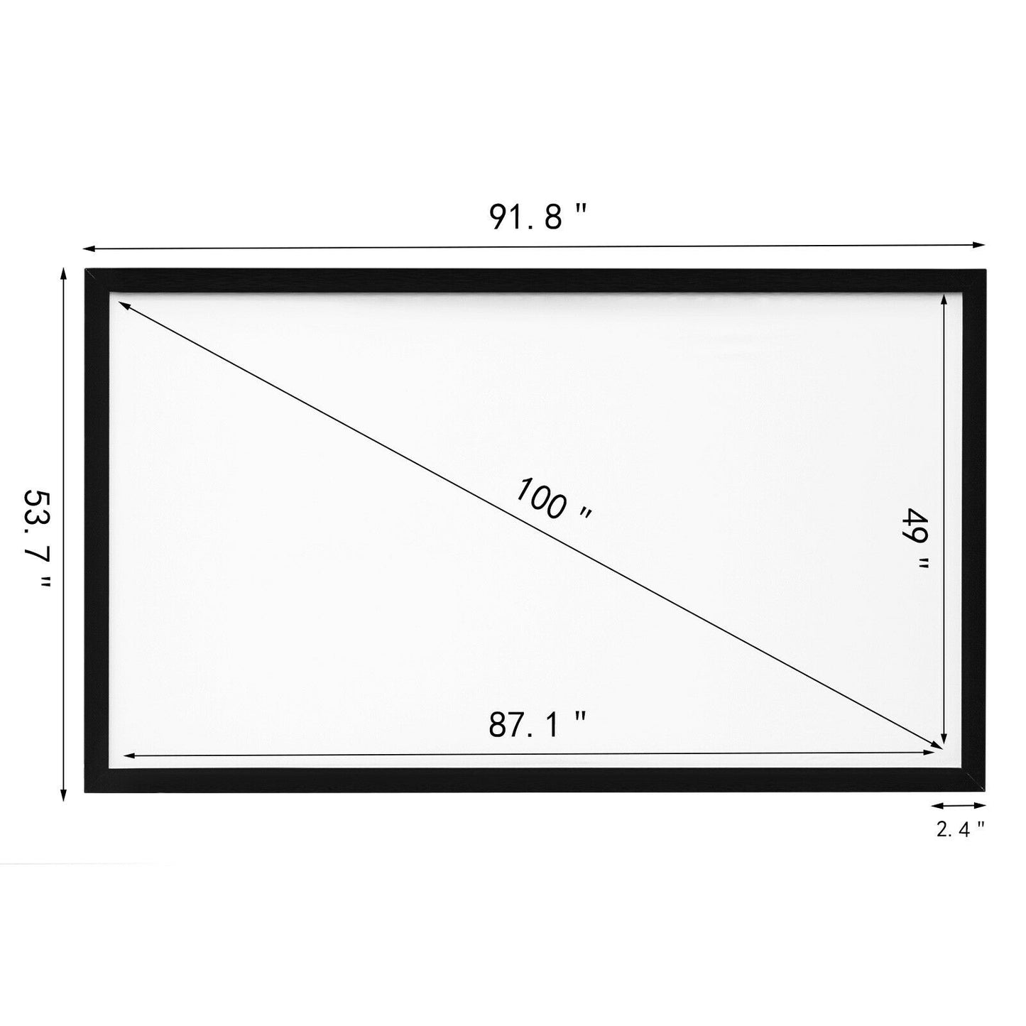 Cadru din aluminiu 16:9 4K HD 92 100 110 120 130 135 155 Ecran proiector