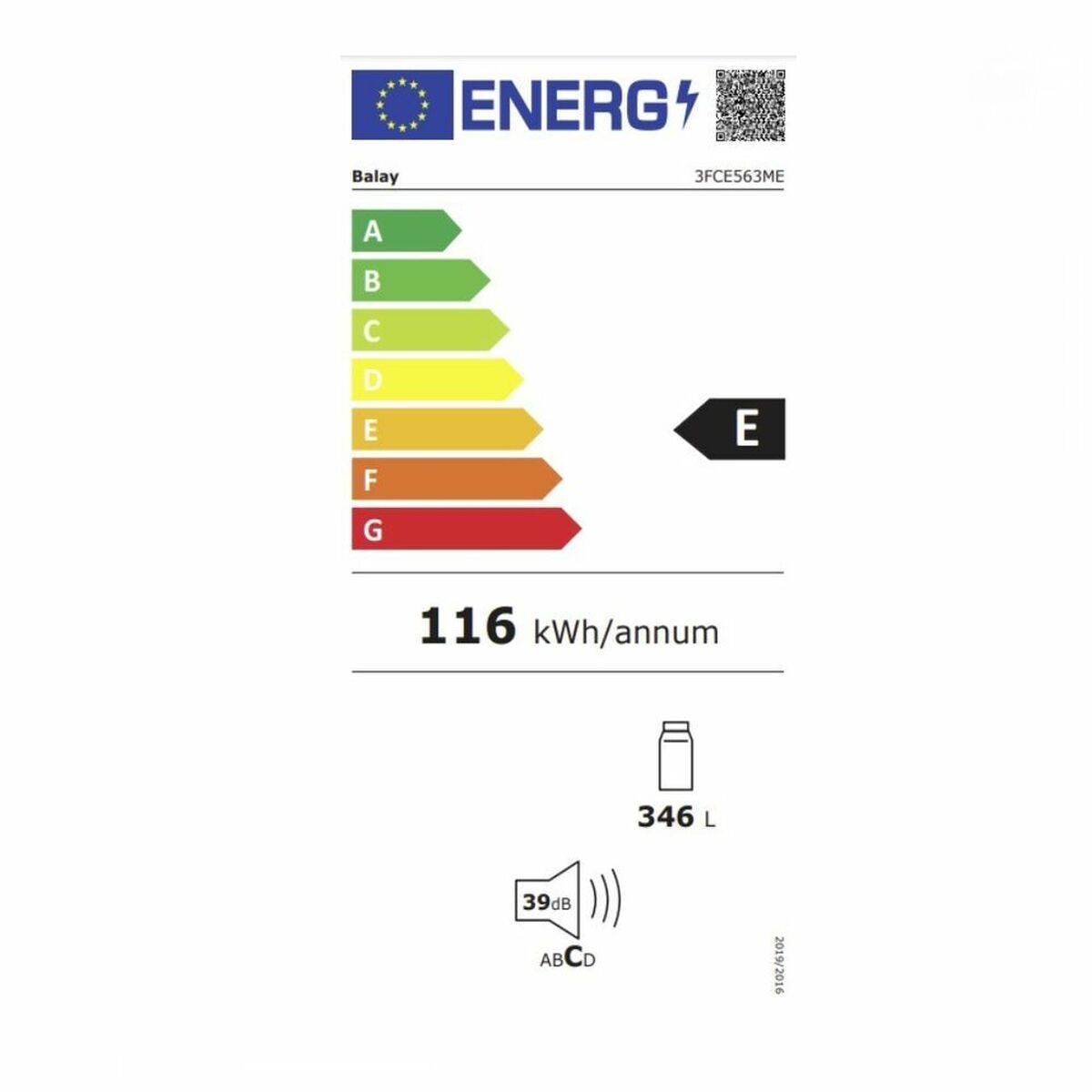 Refrigerator Balay 3FCE563ME  (186 x 60 cm)