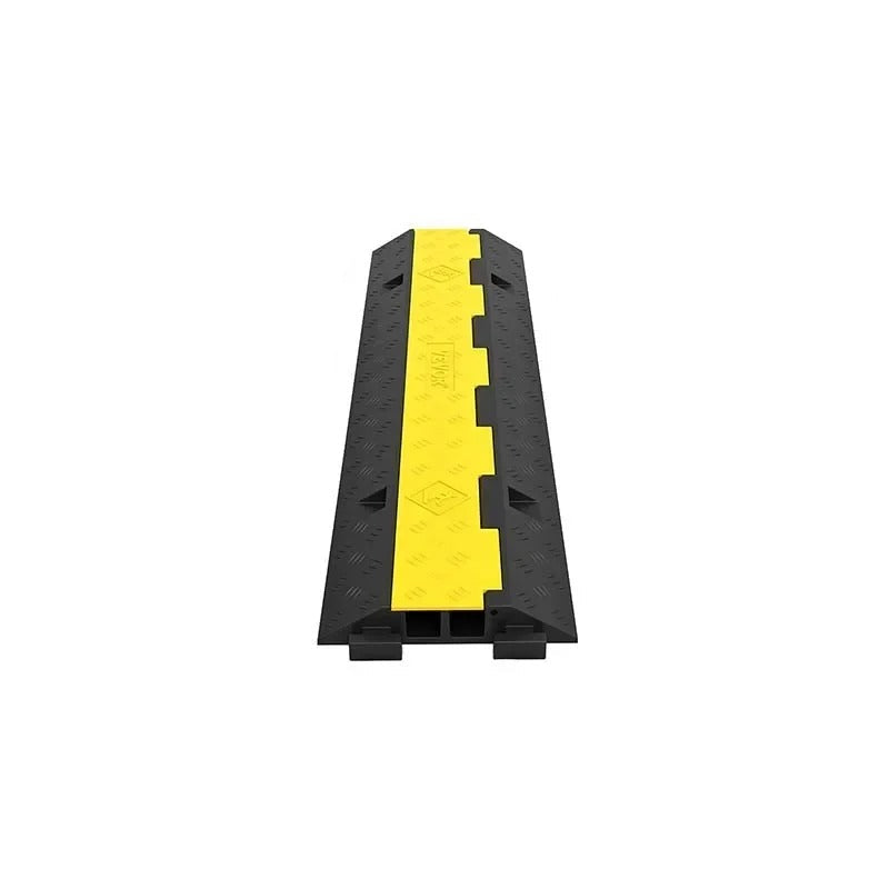 Cable Protector Ramp, 2 Channels, 3 Pcs, Rubber & PVC, Black
