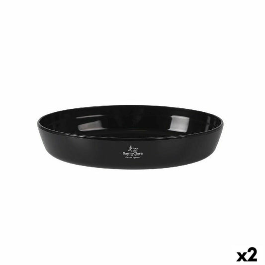 Vas pentru Cuptor Santa Clara Silicon Sticlă borosilicată Oval 35 x 24 x 6,5 cm (2 Unități)