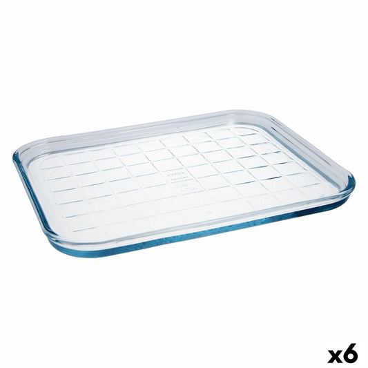 Formă dreptunghiulară Pyrex Classic Vidrio Transparent Sticlă 33 x 27 x 2 cm Plat (6 Unități)