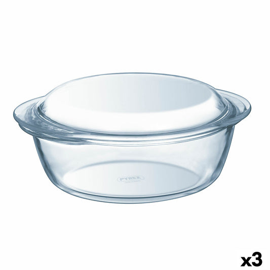 Caserolă Cu Capac Pyrex Essentials Transparent 1,4 L (3 Unități)