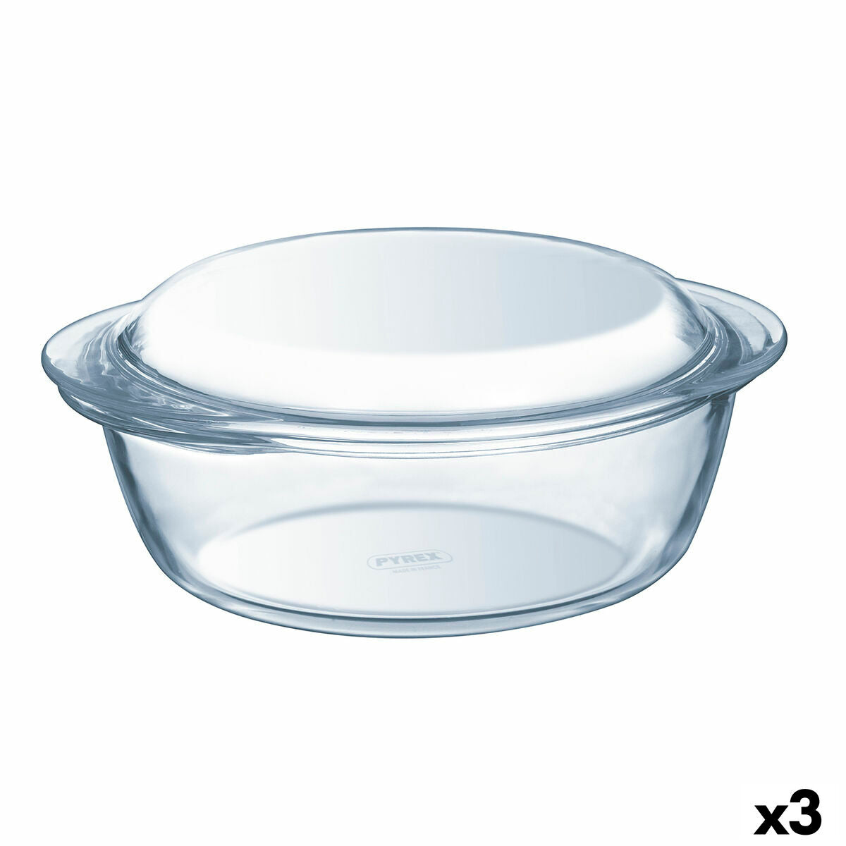 Caserolă Cu Capac Pyrex Essentials Transparent 2,1 L (3 Unități)