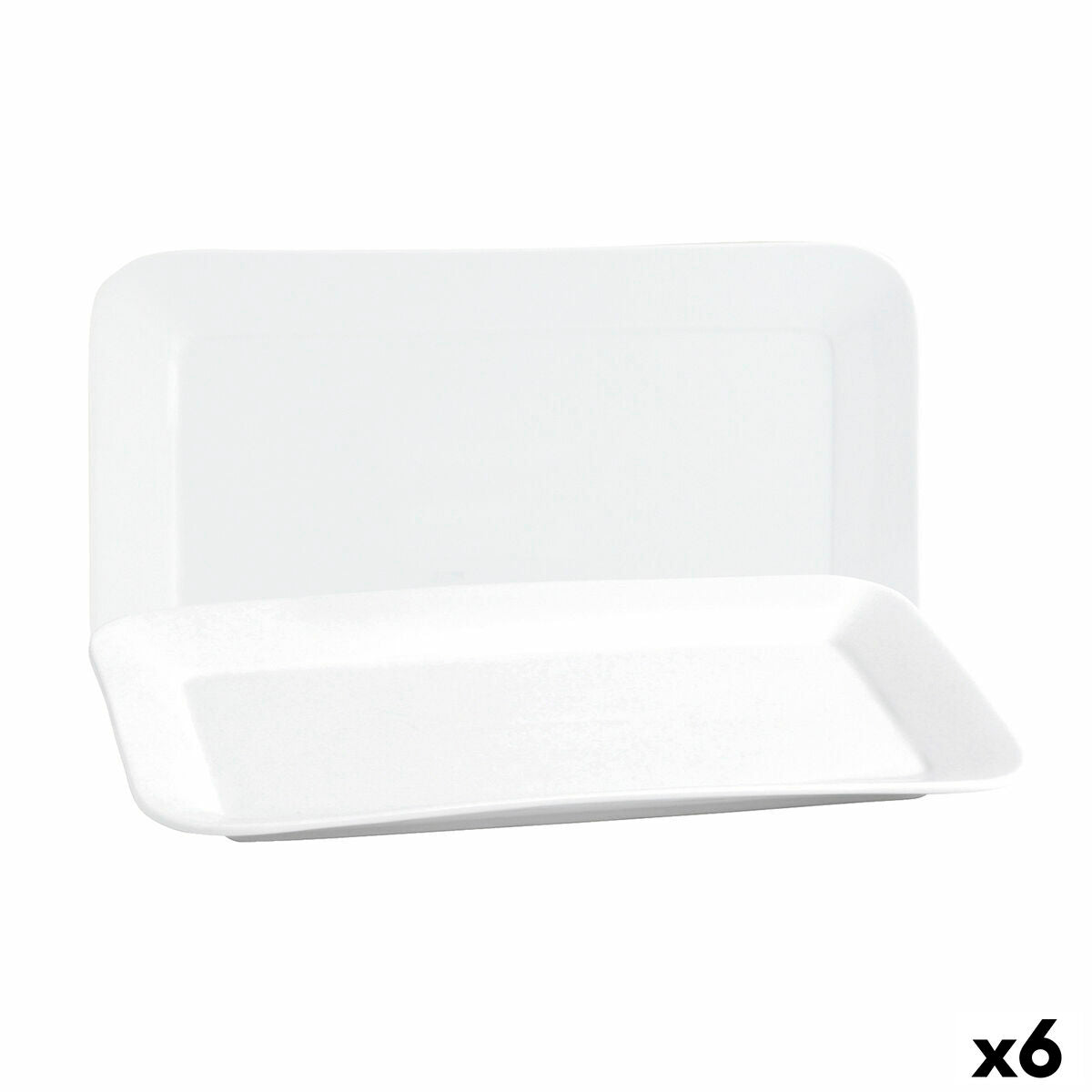 Platou pentru Servire Quid Basic Dreptunghiular Ceramică Alb (25,9 x 15 cm) (6 Unități)