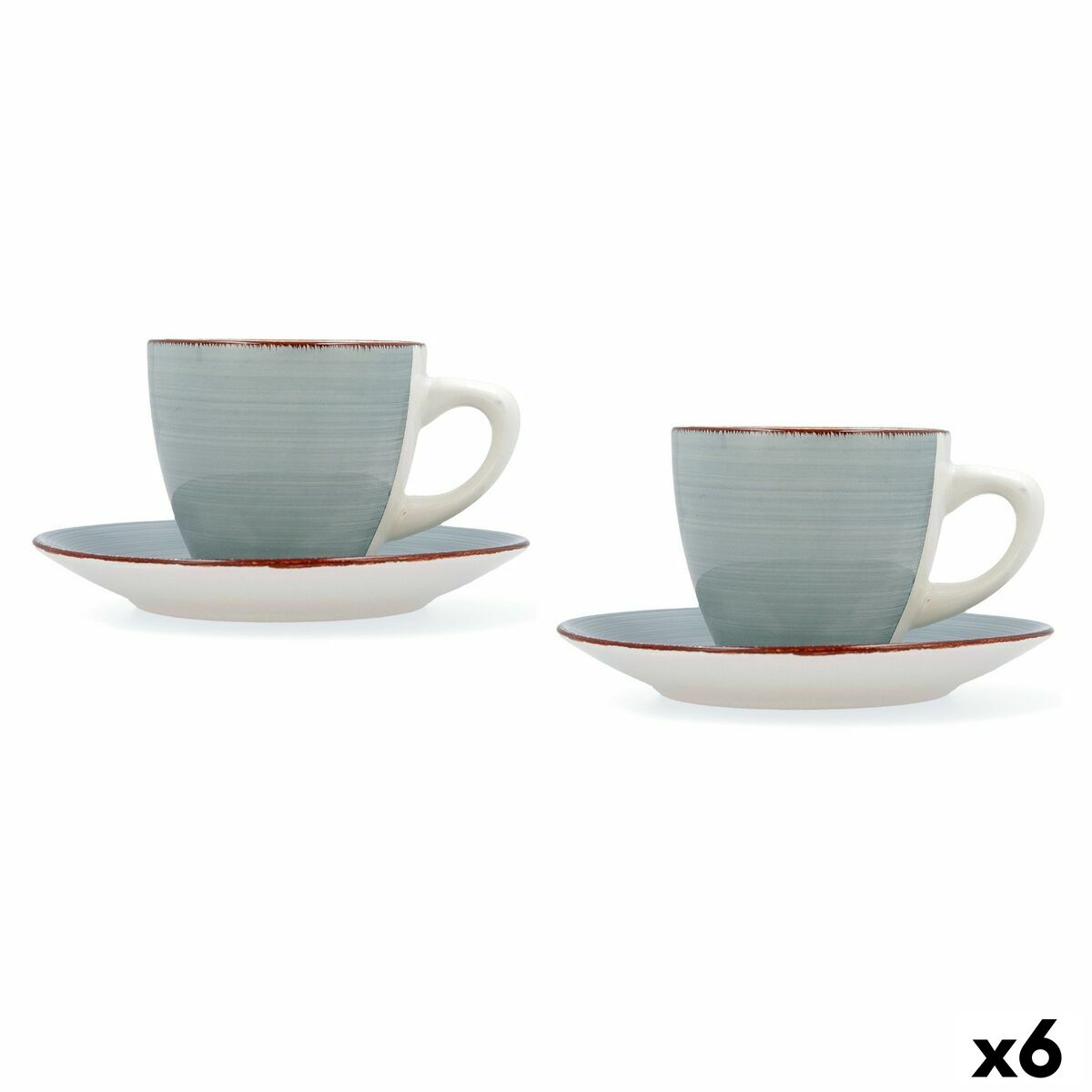 Set de Cești cu Farfurii Quid Vita Morning Albastru Ceramică (4 Piese) (6 Unități)